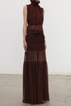 OUDE WAAG High-Neck Shirred Halter Vest OW-OW-25SS-TP02-JZ (PU790 Crimson Purple) (OW-25SS-TP02 OW-25PF-TP03)
